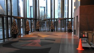 lobby christmas trees and light